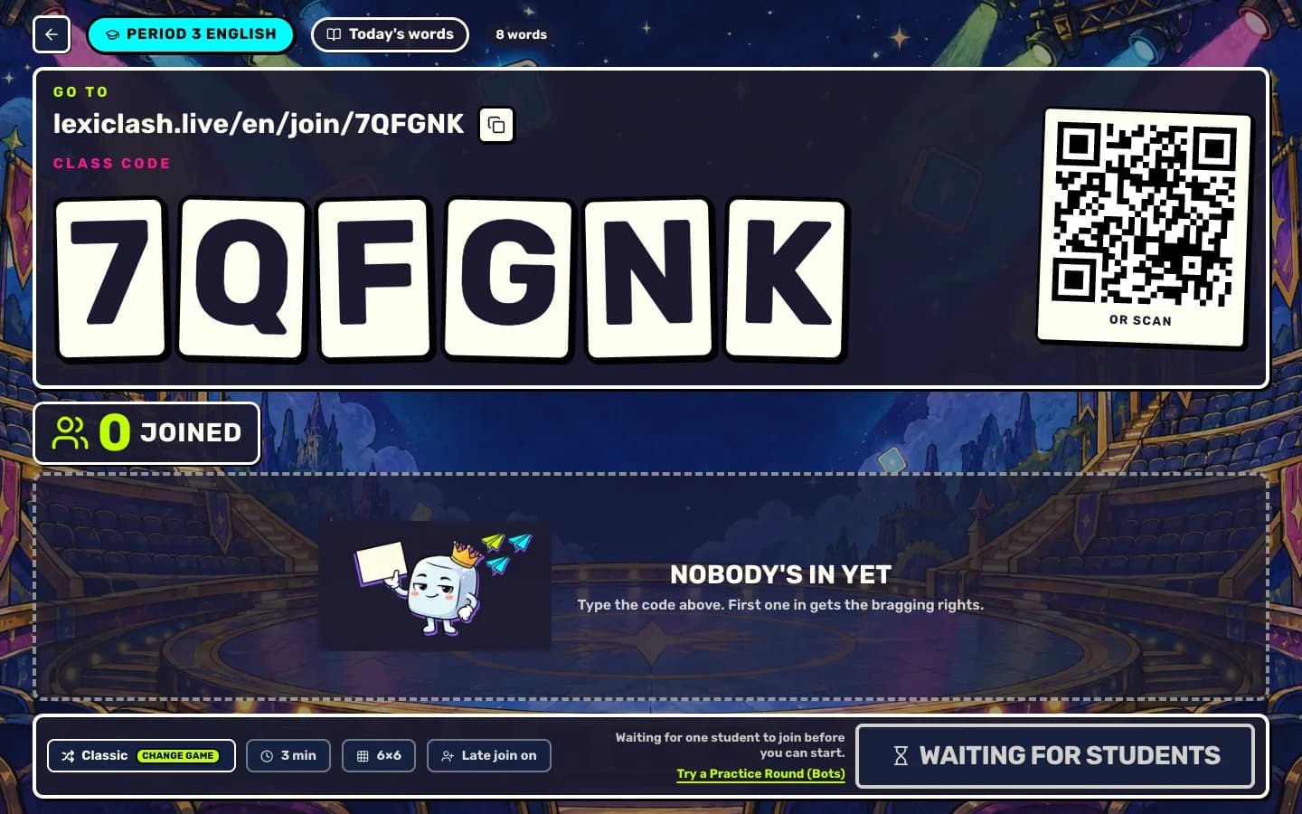 Tryck Kör igång